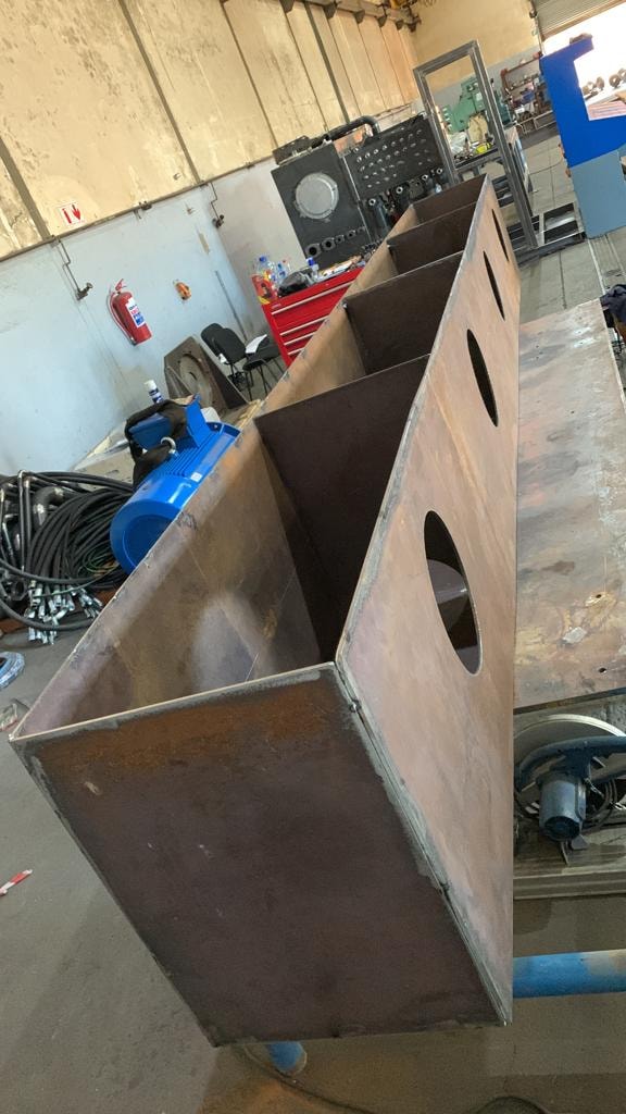 Rear view — multi-bay mine workshop completed