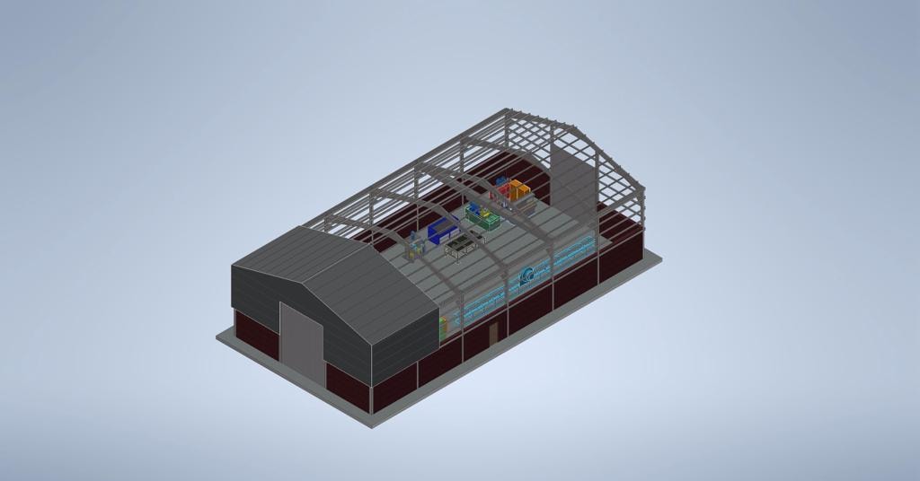 Rear isometric — mine workshop roof & cladding design